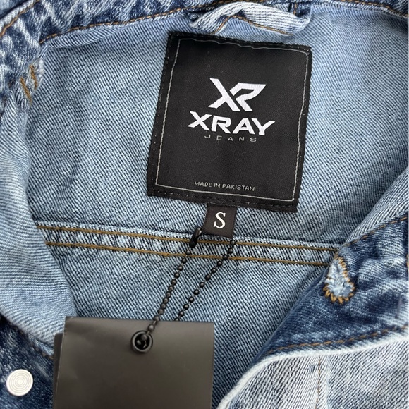 XRAY Jeans Denim Distressed Acid Wash Medium Jean Jacket - Picture 4 of 5